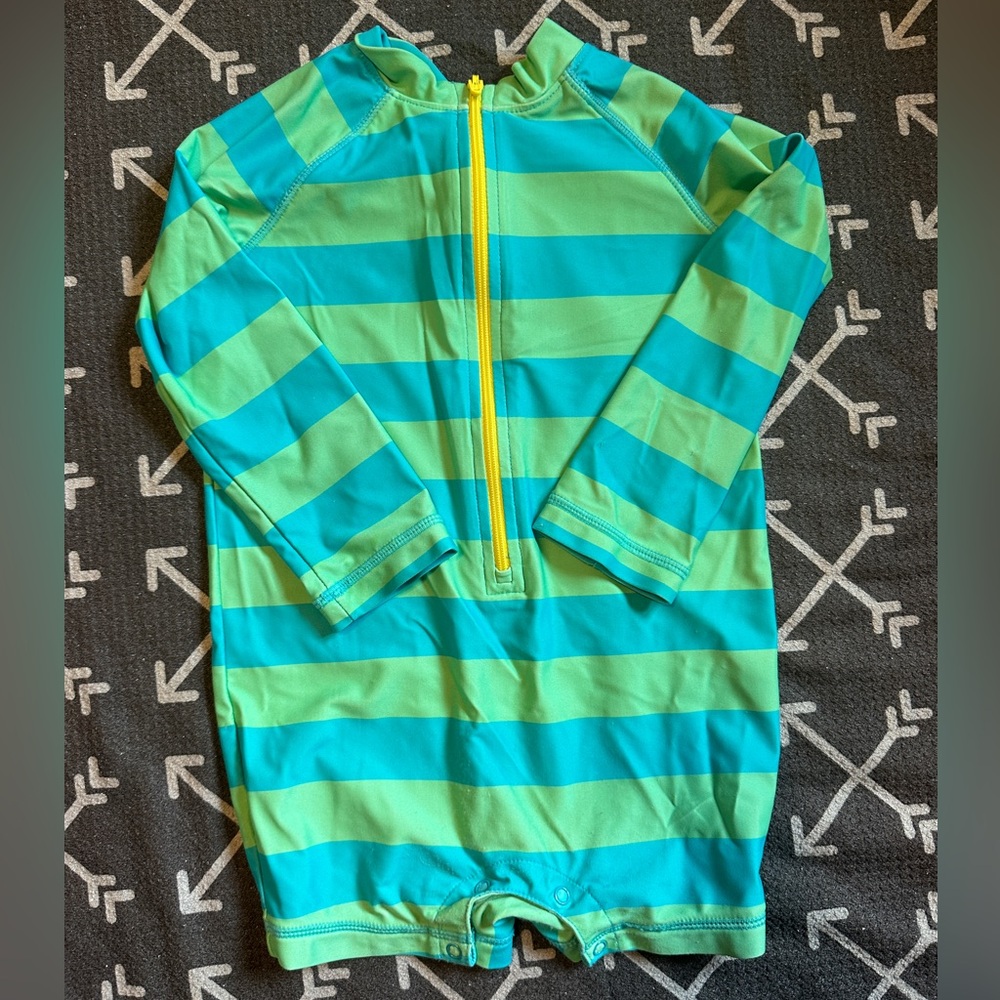 Primary Blue and Green One piece Rashguard
